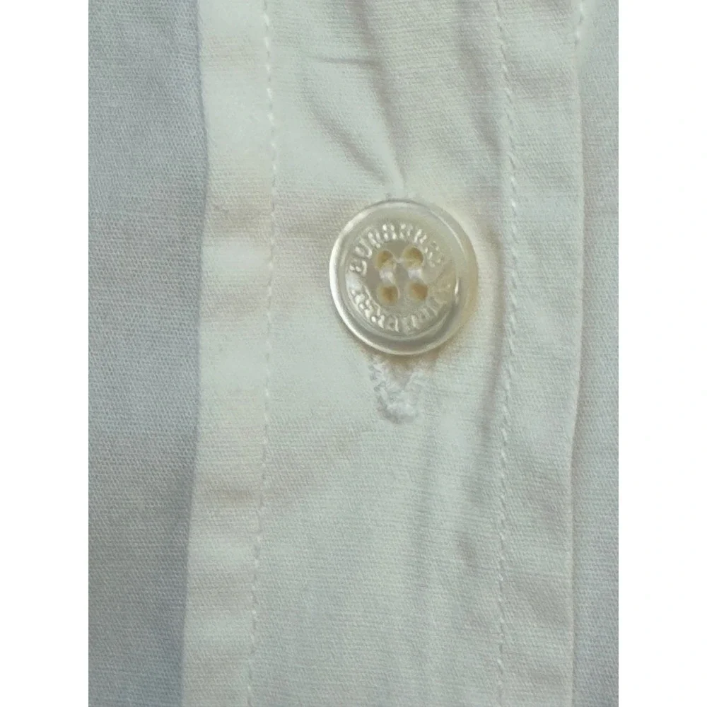 Burberry Button Up Shirt Womens M White Nova Check Heritage Classic Puff Sleeve - Picture 12 of 12